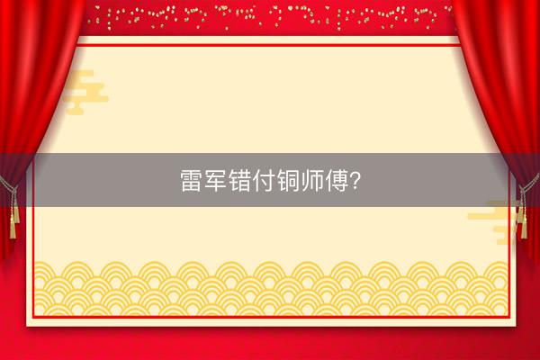 雷军错付铜师傅？