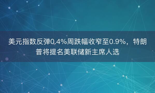 美元指数反弹0.4%周跌幅收窄至0.9%，特朗普将提名美联储新主席人选
