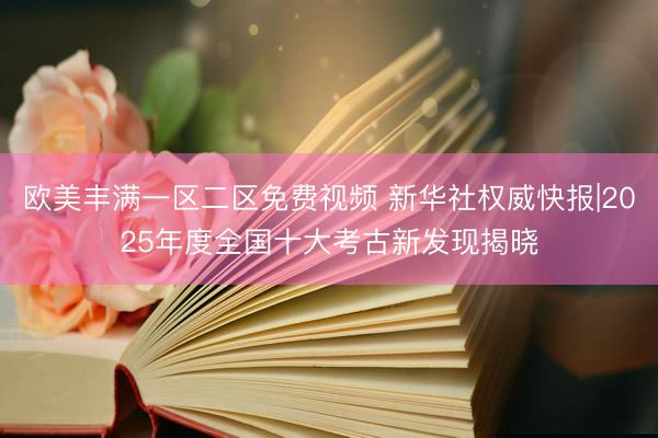 欧美丰满一区二区免费视频 新华社权威快报|2025年度全国十大考古新发现揭晓