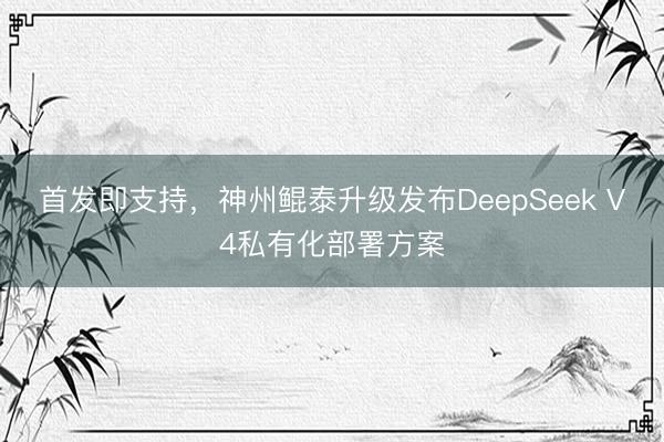 首发即支持，神州鲲泰升级发布DeepSeek V4私有化部署方案