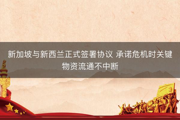 新加坡与新西兰正式签署协议 承诺危机时关键物资流通不中断