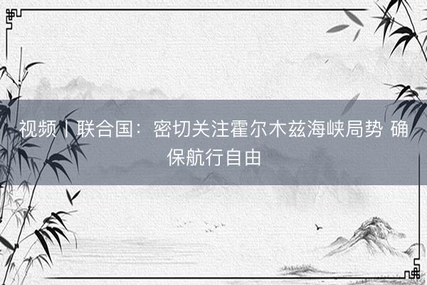 视频丨联合国：密切关注霍尔木兹海峡局势 确保航行自由