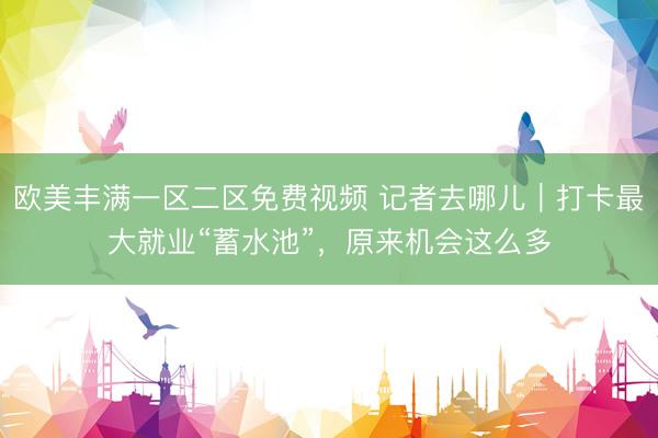 欧美丰满一区二区免费视频 记者去哪儿｜打卡最大就业“蓄水池”，原来机会这么多