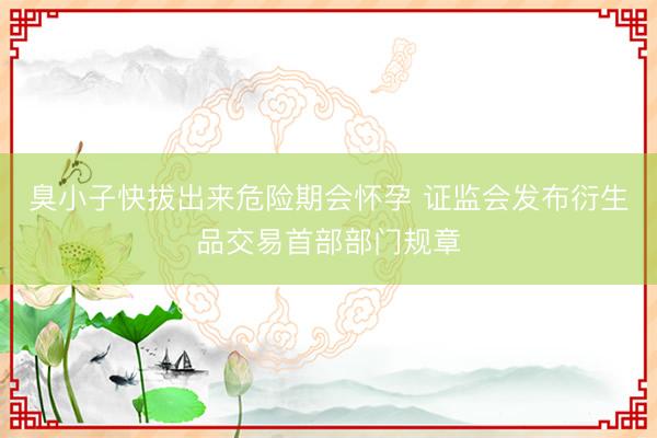 臭小子快拔出来危险期会怀孕 证监会发布衍生品交易首部部门规章