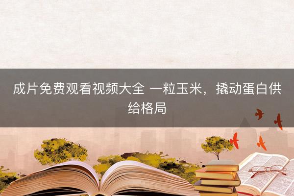 成片免费观看视频大全 一粒玉米，撬动蛋白供给格局