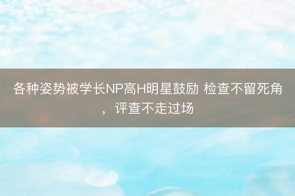 各种姿势被学长NP高H明星鼓励 检查不留死角，评查不走过场