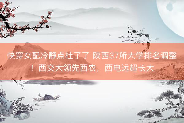 快穿女配冷静点杜了了 陕西37所大学排名调整！西交大领先西农，西电远超长大