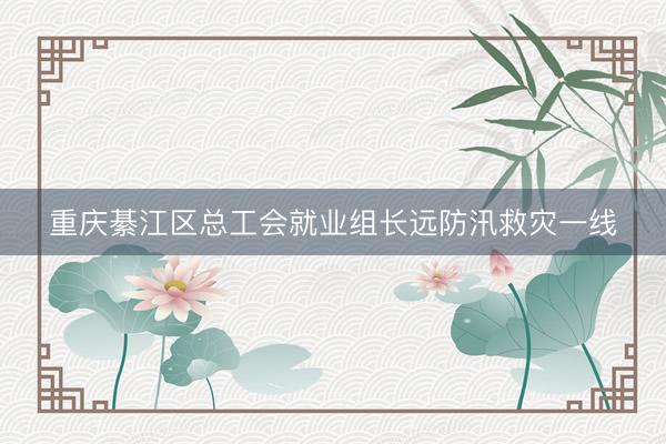 重庆綦江区总工会就业组长远防汛救灾一线