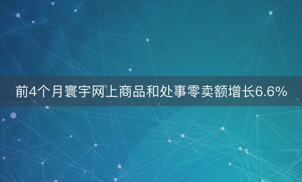 前4个月寰宇网上商品和处事零卖额增长6.6%