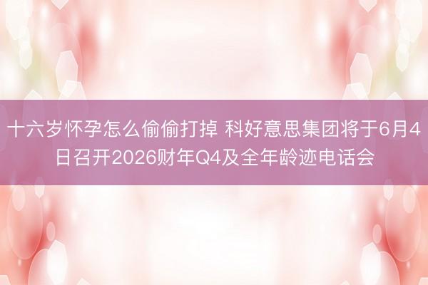 十六岁怀孕怎么偷偷打掉 科好意思集团将于6月4日召开2026财年Q4及全年龄迹电话会