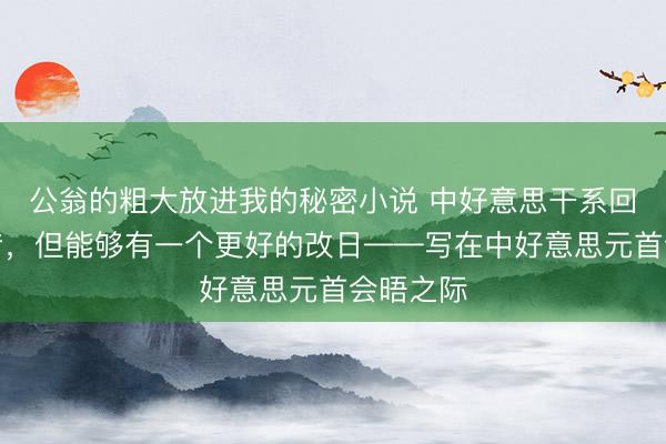 公翁的粗大放进我的秘密小说 中好意思干系回不到畴昔，但能够有一个更好的改日——写在中好意思元首会晤之际