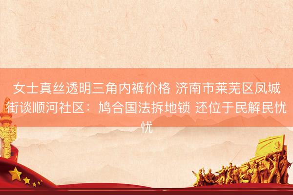 女士真丝透明三角内裤价格 济南市莱芜区凤城街谈顺河社区：鸠合国法拆地锁 还位于民解民忧