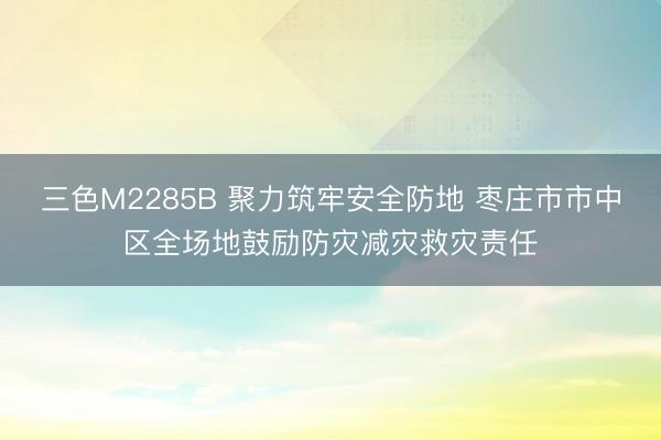 三色M2285B 聚力筑牢安全防地 枣庄市市中区全场地鼓励防灾减灾救灾责任