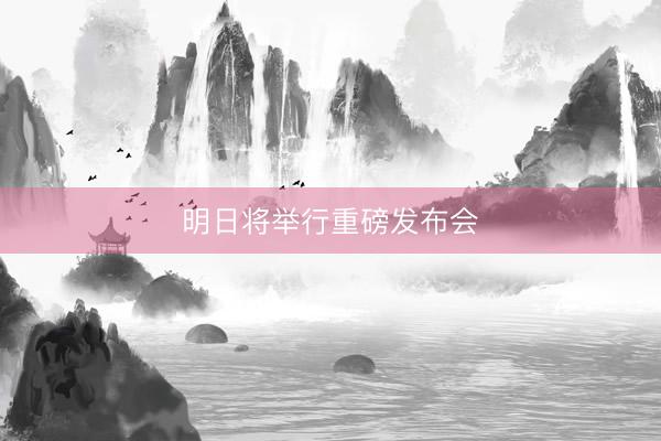 明日将举行重磅发布会